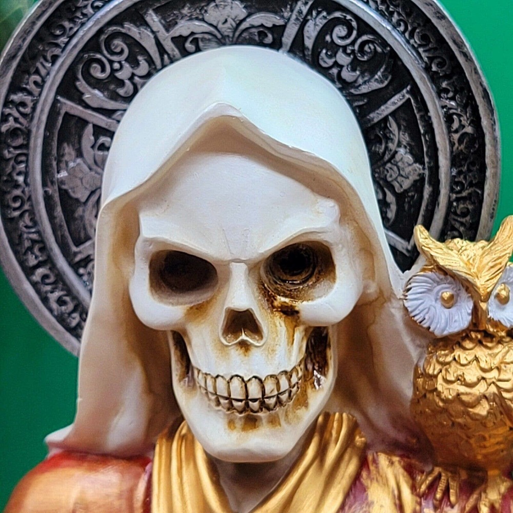 SANTA MUERTE 7 color Statue 12", 7 color Candle Fixed & incense Altar Bundle - Picture 11 of 16